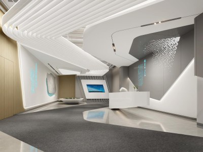 现代前台3D模型下载